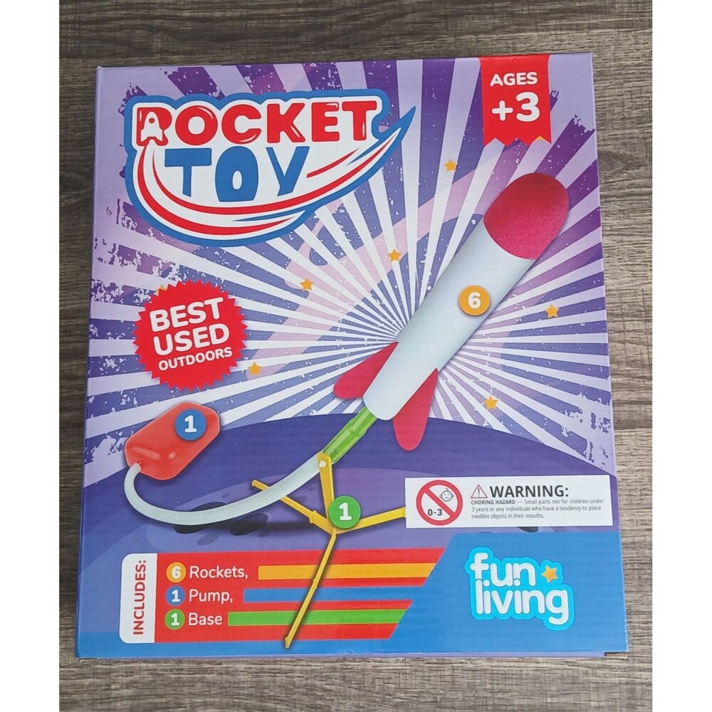 Kids Air Rocket Launcher Boys/ Girls Toys 6 Rockets Backyard Outdoor Sport
